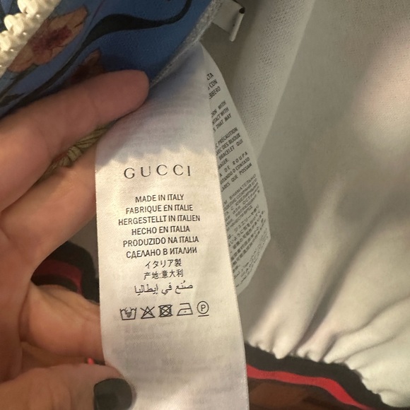 Gucci Blue Floral Bomber Sequin Jacket Flower print technical jersey - Picture 3 of 8